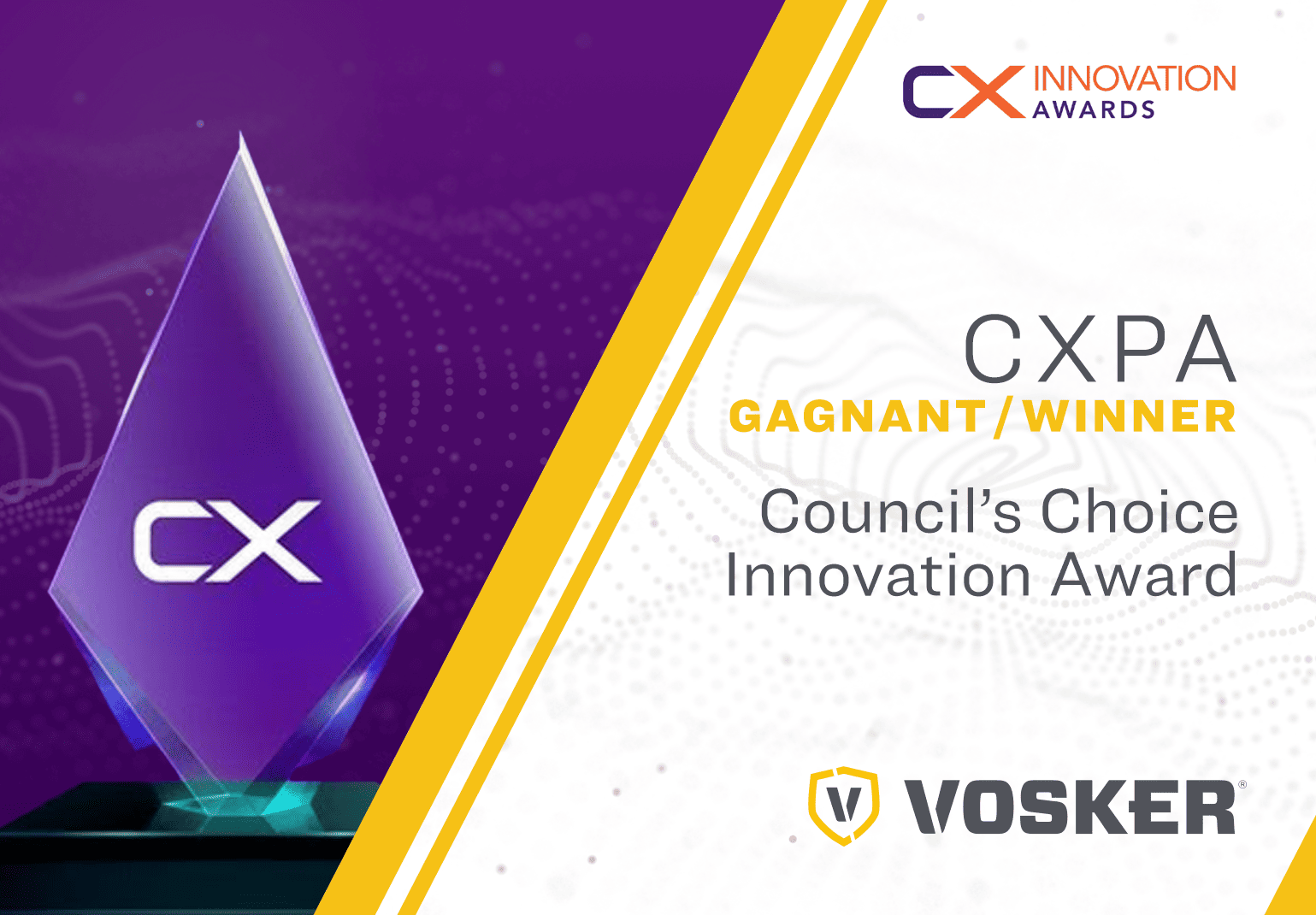 VOSKER was chosen as a winner of CXPA&rsquo;s first-ever &ldquo;Council&rsquo;s Choice&rdquo; award